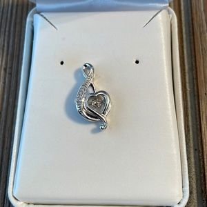 Sterling silver and diamond pendant, no chain